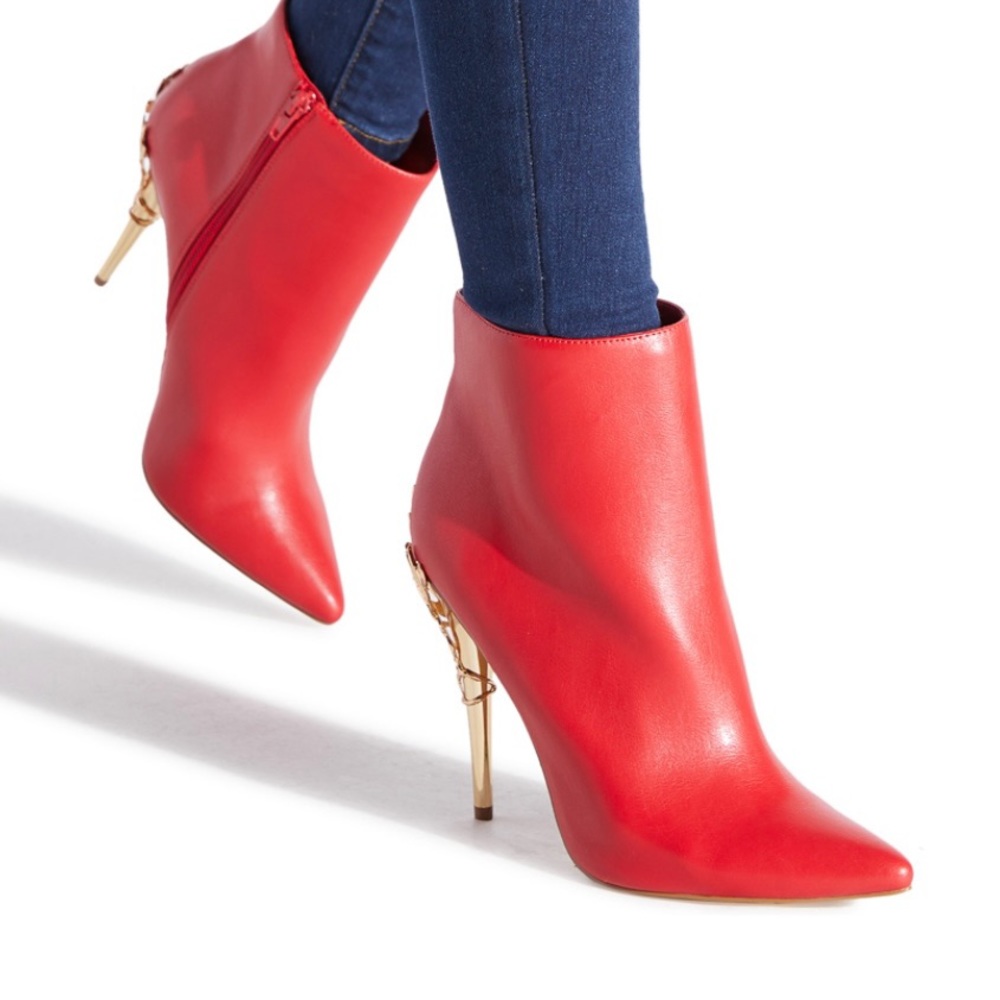 Red & gold booties BNWT